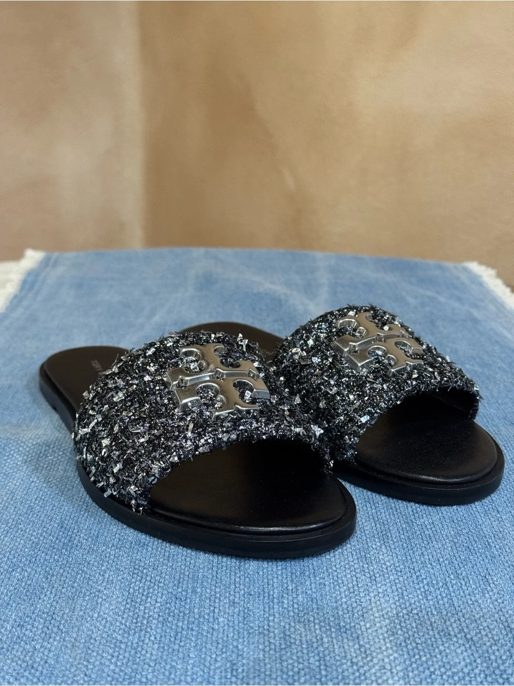 Tory Burch Sequin Slide Sandals